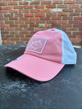 Southern Tide Pink & White Fish Trucker Hat